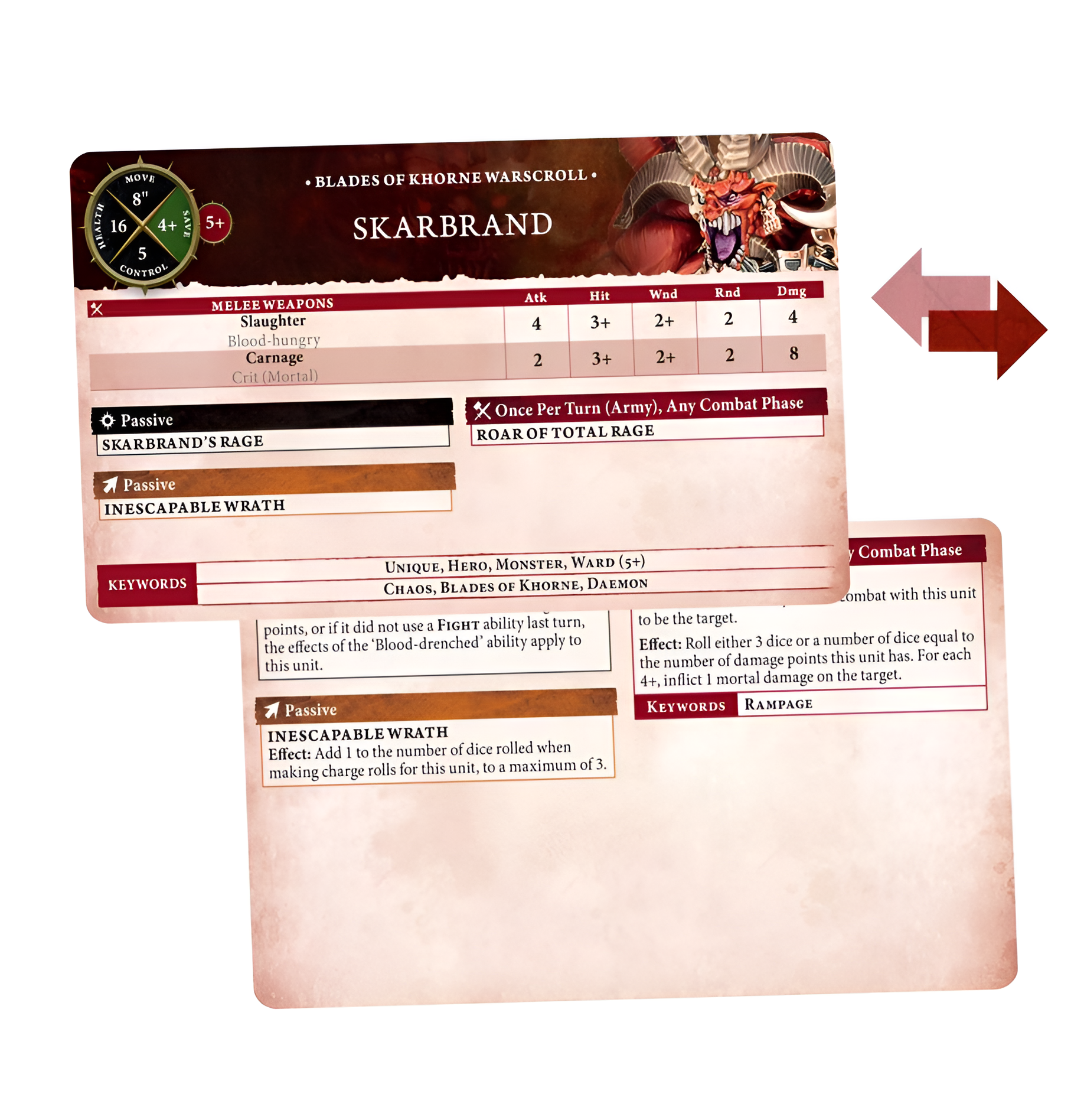 Warhammer: Age of Sigmar Warscroll Cards - Blades of Khorne