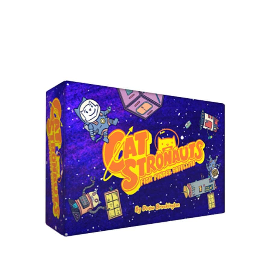 Castronauts Fish Finder Satellite Expansion box featuring colorful space-themed artwork and playful cat astronaut design.
