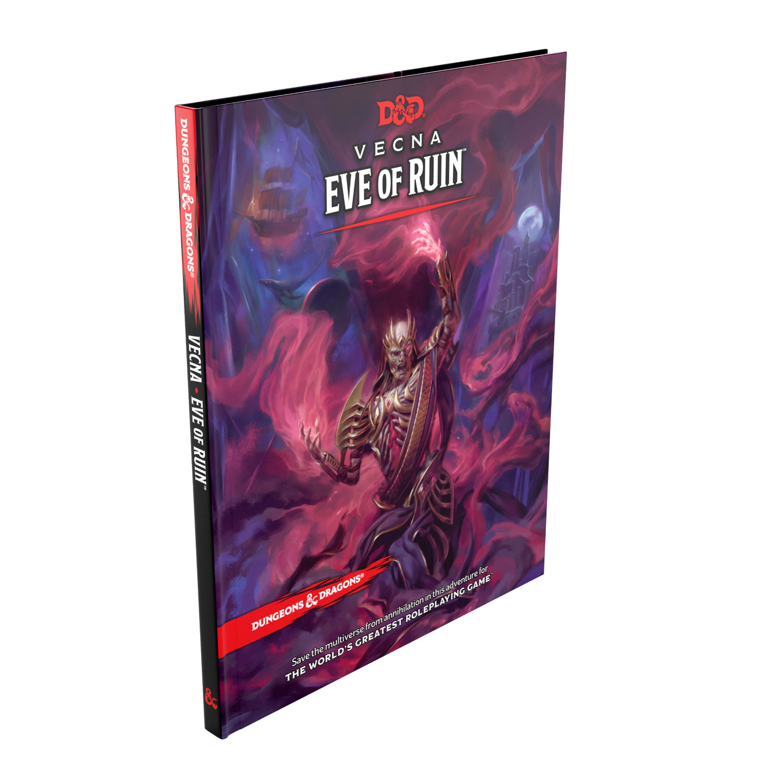 Dungeons & Dragons 5E RPG Vecna: Eve of Ruin book cover featuring a dark, mystical illustration of Vecna.