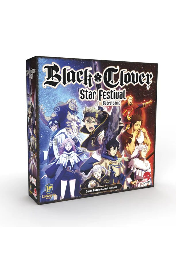 Black Clover: Star Festival board game box featuring colorful artwork of characters from the anime series.