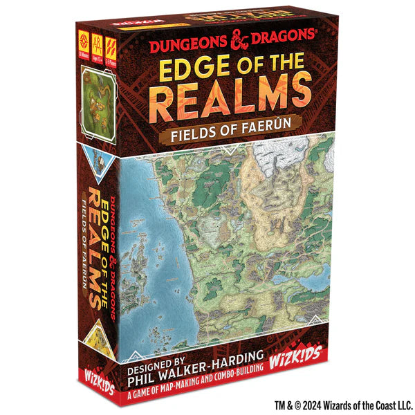 Dungeons & Dragons: Edge of the Realms game box featuring a detailed map of Faerûn for tabletop adventures.