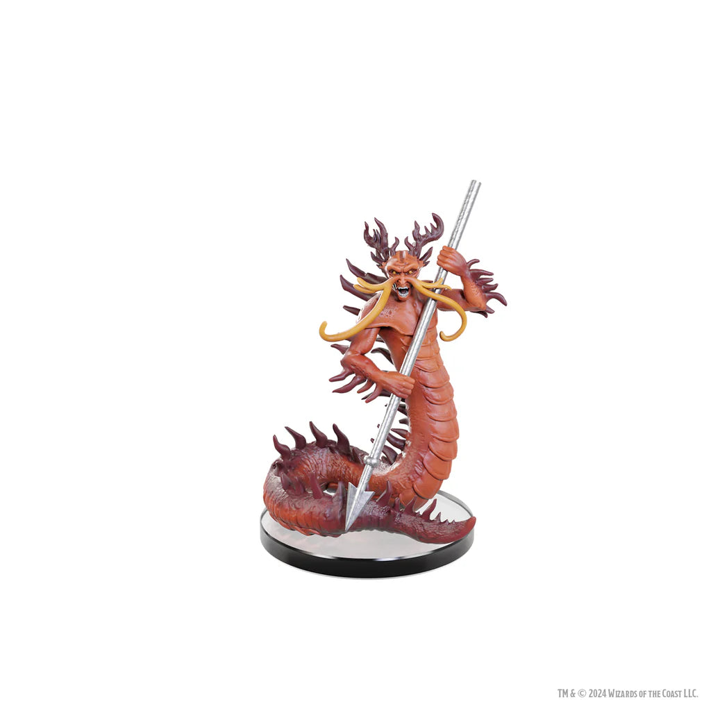 Dungeons & Dragons Classic Collection figure of a serpent-like monster with a fierce expression and a spear.