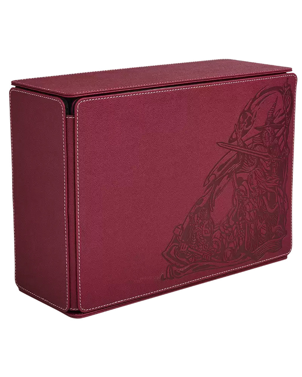 Blood red Game Master Companion box by Dragon Shield featuring intricate embossed artwork, designed for tabletop gaming storage.