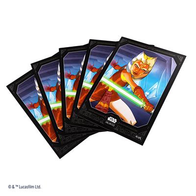 Gamegenic sleeves featuring Ahsoka Tano from Star Wars Unlimited, showcasing vibrant artwork and a protective design.
