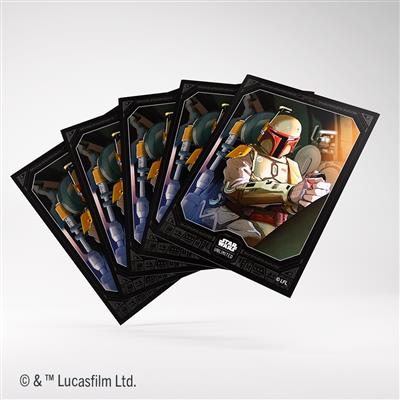 Gamegenic sleeves featuring Boba Fett from Star Wars Unlimited, showcasing vibrant artwork and protective design for cards.