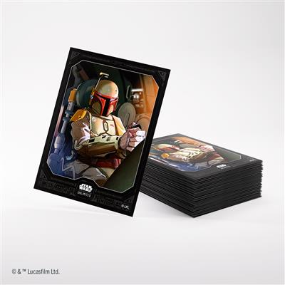 Gamegenic Sleeves featuring Boba Fett from Star Wars Unlimited, showcasing vibrant artwork and protective design for cards.