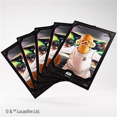 Gamegenic sleeves featuring Admiral Ackbar from Star Wars Unlimited, showcasing vibrant artwork and iconic character design.