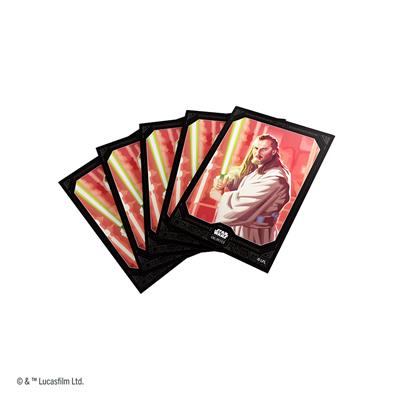 Gamegenic sleeves featuring Qui-Gon Jinn from Star Wars Unlimited, showcasing vibrant artwork and protective design.