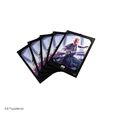 Gamegenic sleeves featuring Darth Maul from Star Wars Unlimited, showcasing vibrant artwork and protective design for cards.