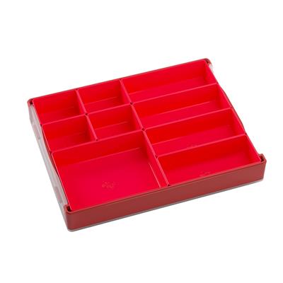 Red Gamegenic Token Silo Convertible with multiple compartments for organizing game tokens and accessories.