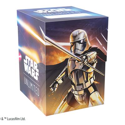 Gamegenic Deck Box featuring Captain Phasma and a Storm Trooper from Star Wars Unlimited, designed for card storage.