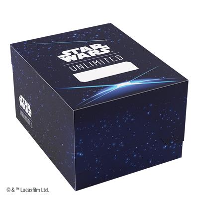 Gamegenic Deck Box featuring Star Wars Unlimited design, titled Twin Suns, in blue with a starry background.