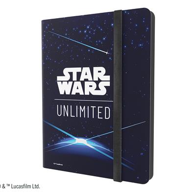 Star Wars Unlimited Casual Album featuring an 18-pocket design with a blue card back and a space-themed cover.