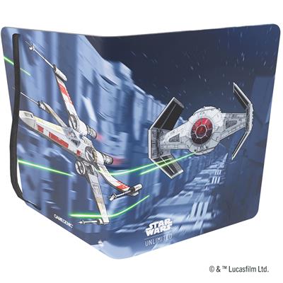 Star Wars Unlimited Casual Album featuring X-Wing and TIE Fighter designs, designed for 18-pocket card storage.