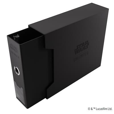 Premium Gamegenic binder for Star Wars Unlimited, designed to hold and protect trading cards with a sleek black finish.