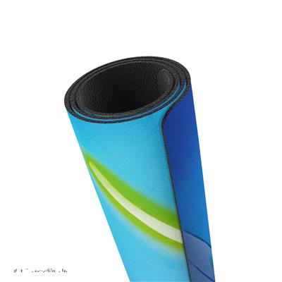 Rolled Gamegenic playmat featuring a vibrant blue design inspired by Yoda from Star Wars Unlimited.