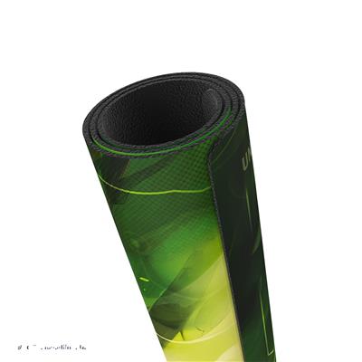 Gamegenic Playmat featuring a vibrant design of a Star Wars Speeder Bike Chase, rolled up for storage.