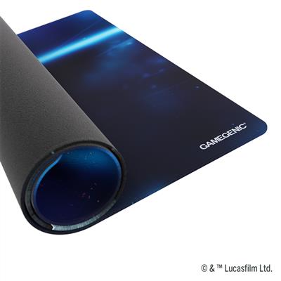 Gamegenic Star Wars Unlimited playmat featuring a Stormtrooper design, rolled partially for display.