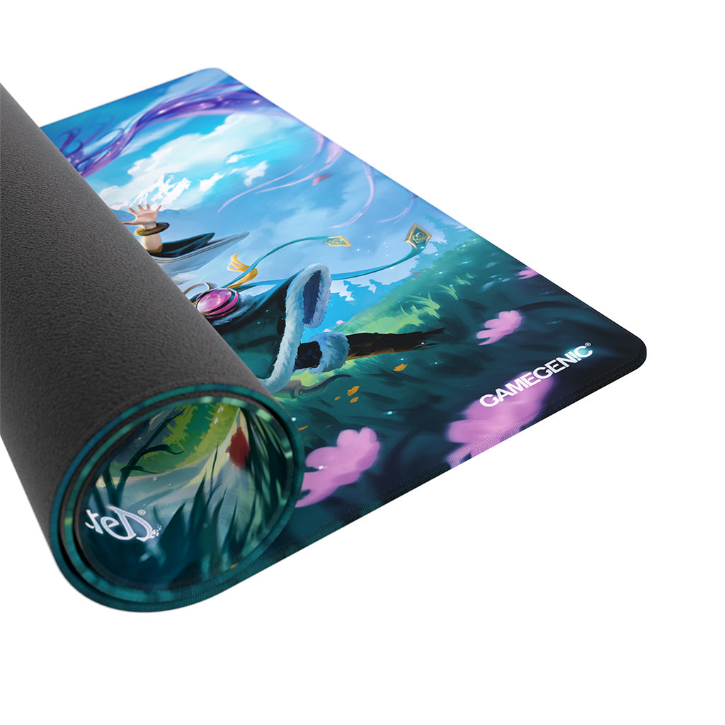 Colorful Altered TCG playmat featuring a whimsical frost-themed design, ideal for tabletop gaming.