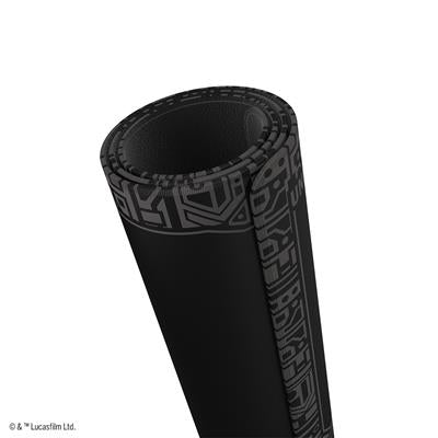 Gamegenic Star Wars Unlimited playmat featuring a sleek black design with an intricate pattern along the edges.