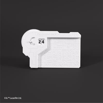 White Damage Pad for Star Wars Unlimited featuring a detailed design and numbered sections for tracking game damage.