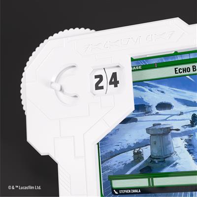 Gamegenic Star Wars Unlimited Damage Pad in white, featuring a clear display for tracking damage in gameplay.