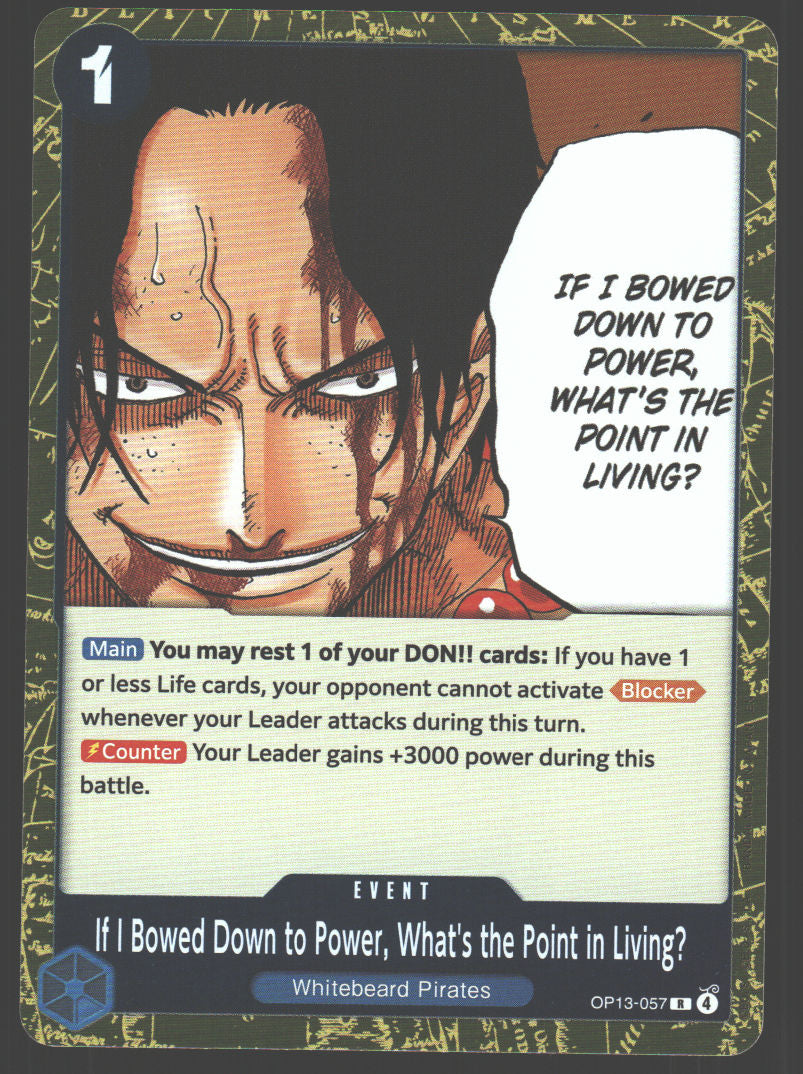 If I Bowed Down to Power, What's the Point in Living?
