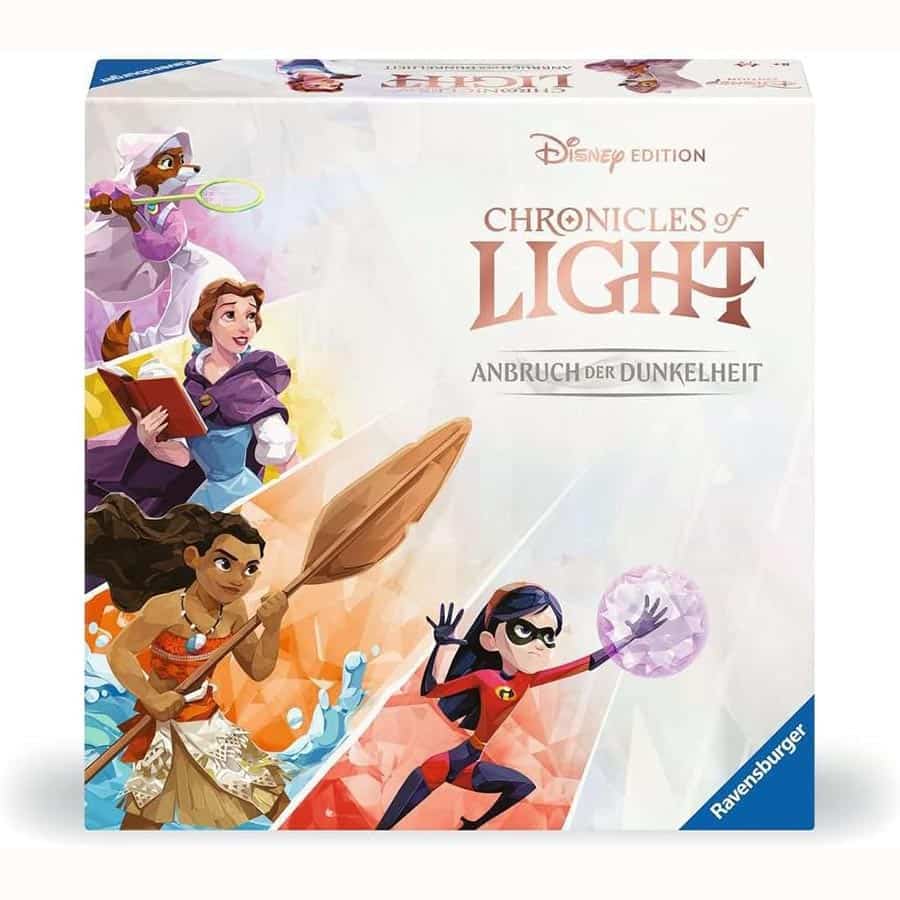 Disney Edition of Chronicles of Light: Darkness Falls board game box featuring iconic characters in vibrant artwork.