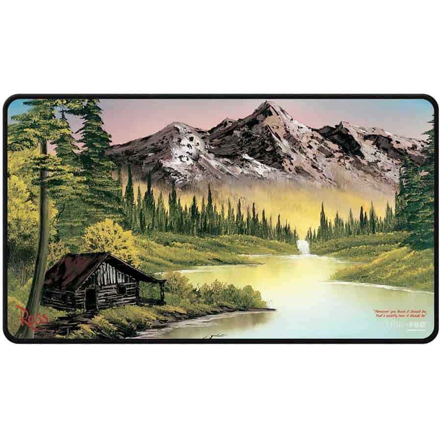 Ultra Pro Playmat: Bob Ross - Mountain Retreat - Black Stitched