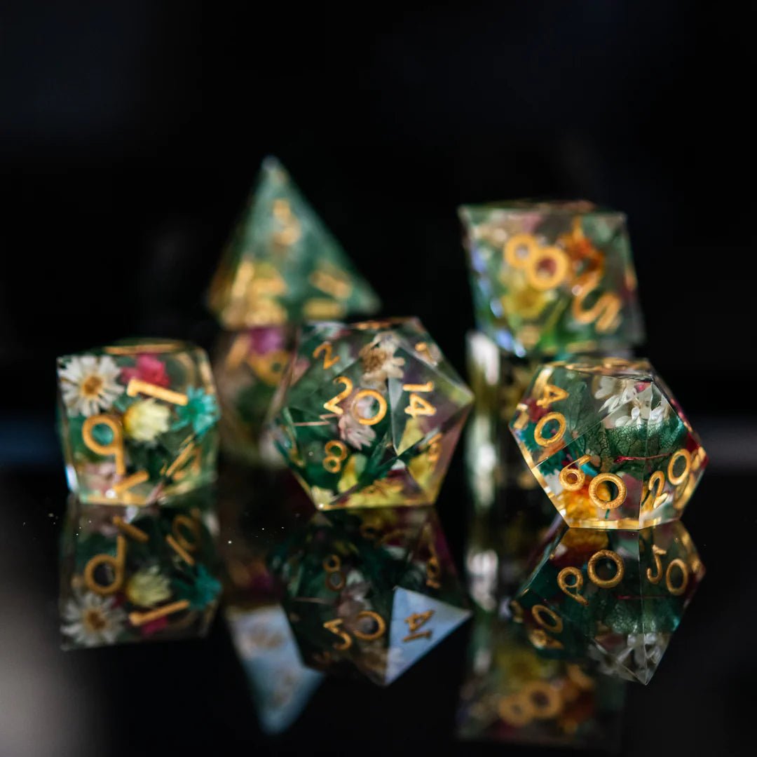 Misty Mountain Gaming: Botanical Gardens Sharp-Edged Resin Dice Set