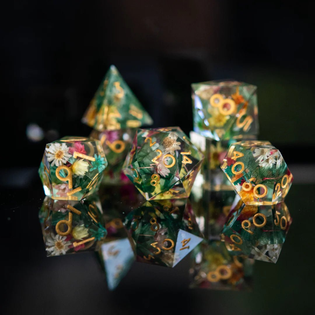 Misty Mountain Gaming: Botanical Gardens Sharp-Edged Resin Dice Set