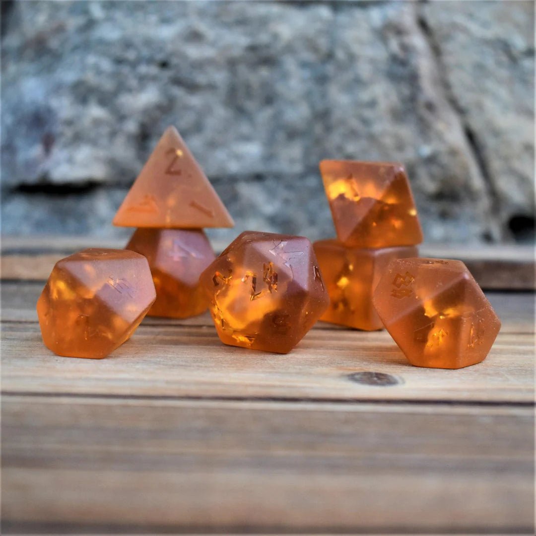 Misty Mountain Gaming: Gates of Helheim Raised Lava Glass Dice Set