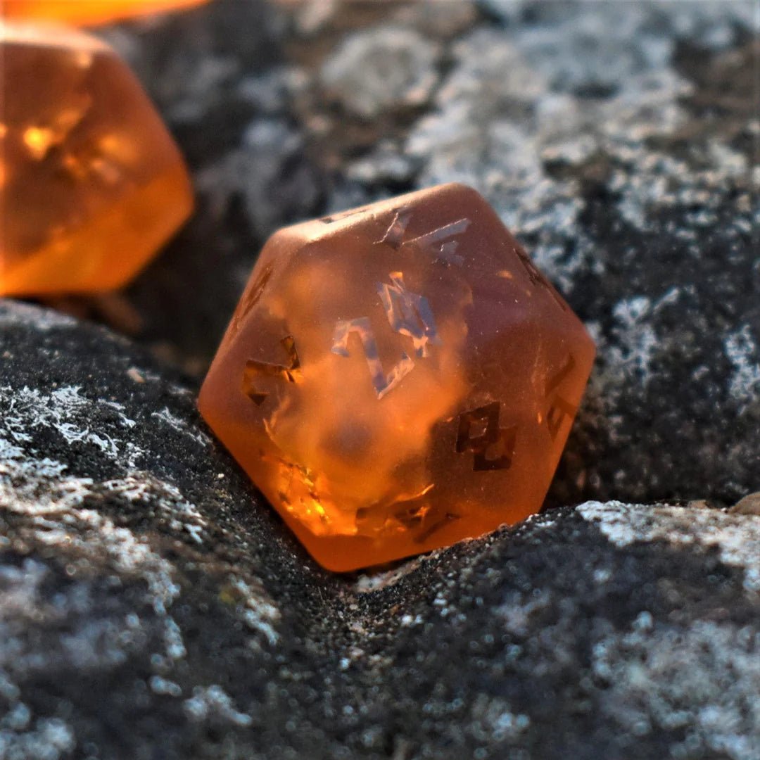 Misty Mountain Gaming: Gates of Helheim Raised Lava Glass Dice Set