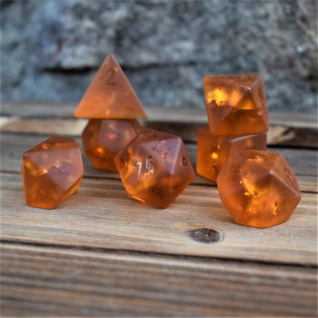 Misty Mountain Gaming: Gates of Helheim Raised Lava Glass Dice Set