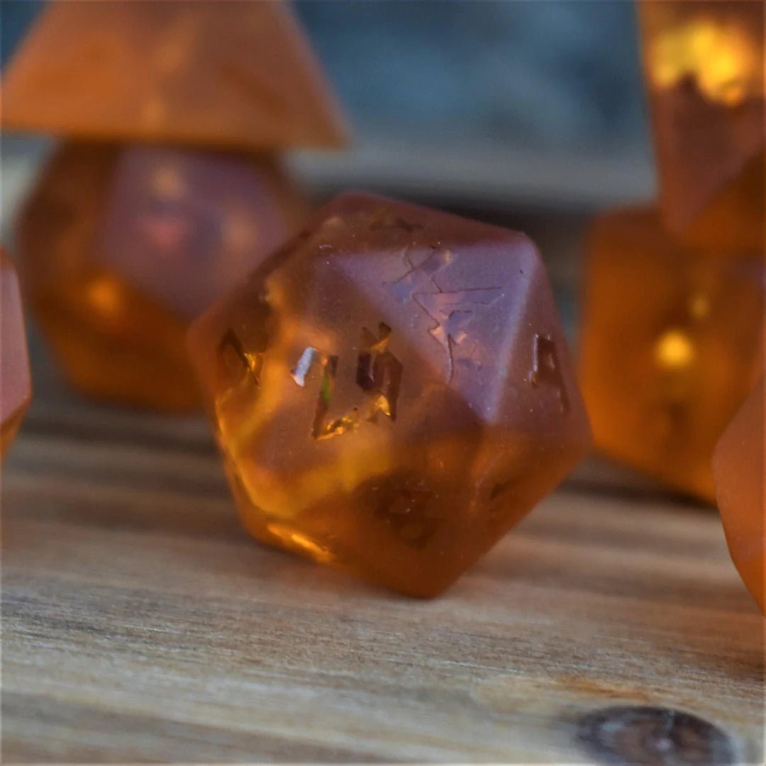 Misty Mountain Gaming: Gates of Helheim Raised Lava Glass Dice Set