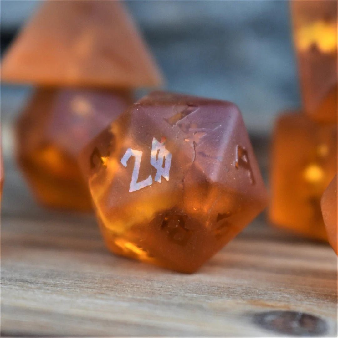 Misty Mountain Gaming: Gates of Helheim Raised Lava Glass Dice Set