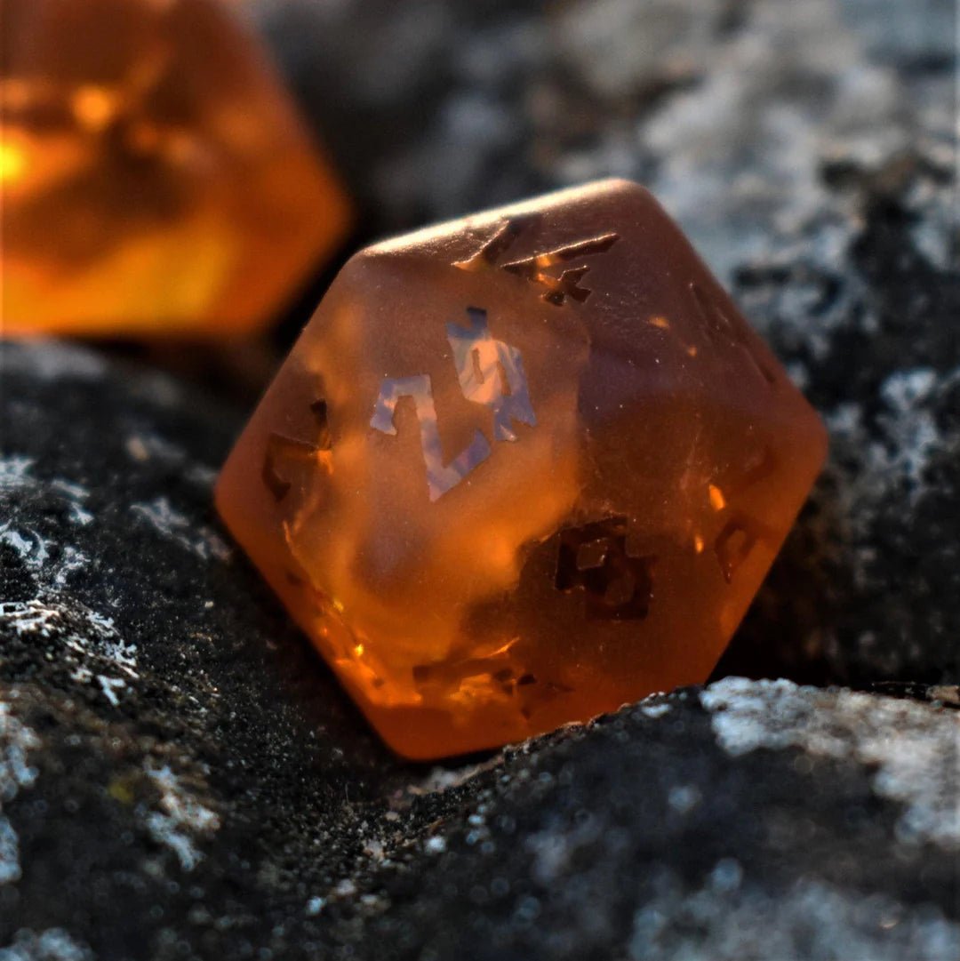 Misty Mountain Gaming: Gates of Helheim Raised Lava Glass Dice Set