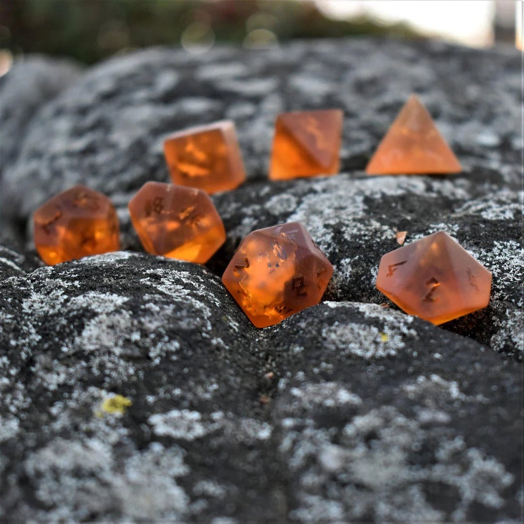 Misty Mountain Gaming: Gates of Helheim Raised Lava Glass Dice Set