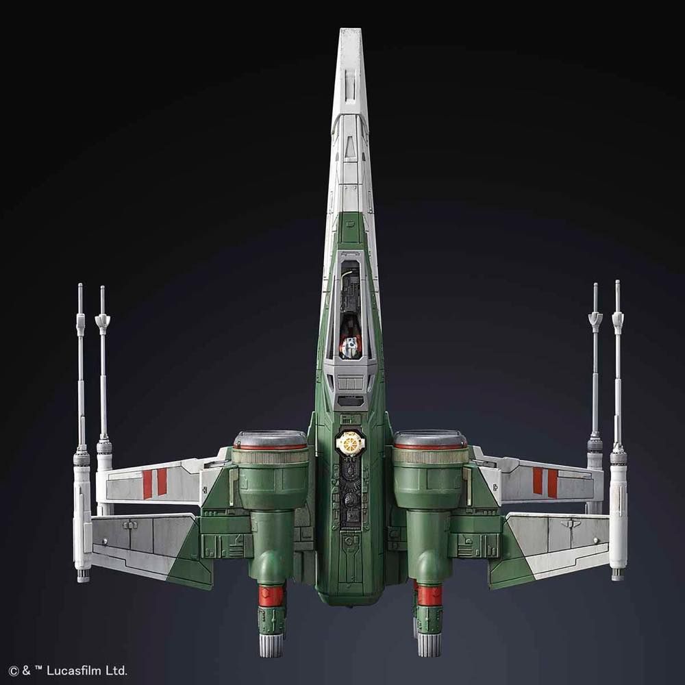 Detailed model of the X-Wing Fighter from Star Wars: The Rise of Skywalker, showcasing its iconic design and colors.