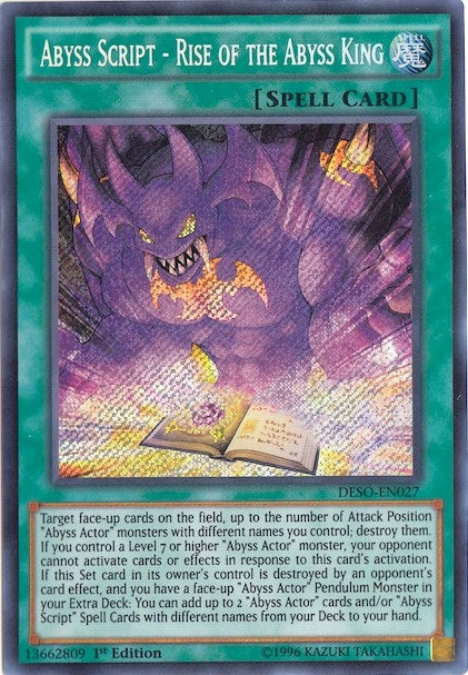 Image for Abyss Script - Rise of the Abyss King (27) (DESO)