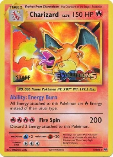 Image for Charizard - 11/108 (Prerelease) [Staff] (11) (PR)