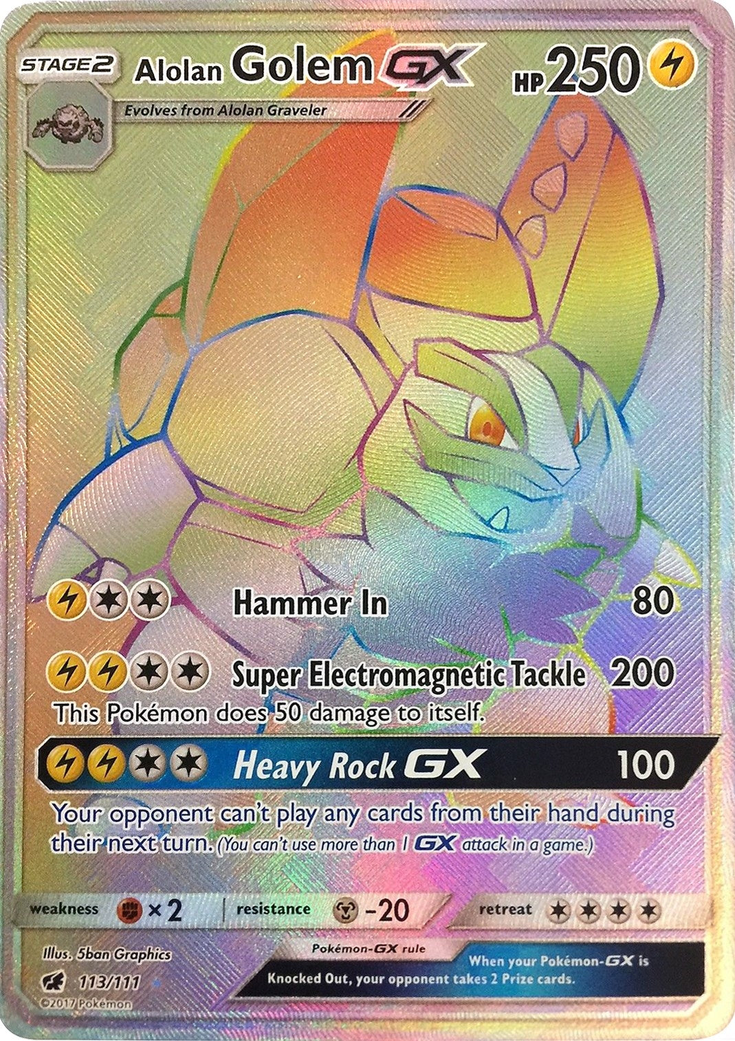 Image for Alolan Golem GX (Secret) (113) (SM04)