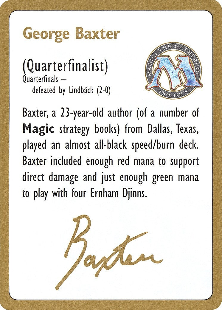 Image for 1996 George Baxter Biography Card (WCD)