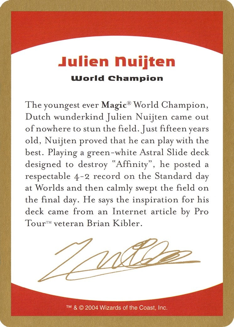 Image for 2004 Julien Nuijten Biography Card (WCD)