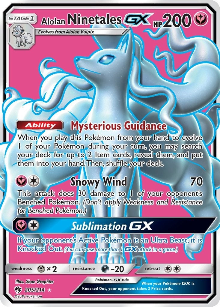 Image for Alolan Ninetales GX (Full Art) (205) (SM8)