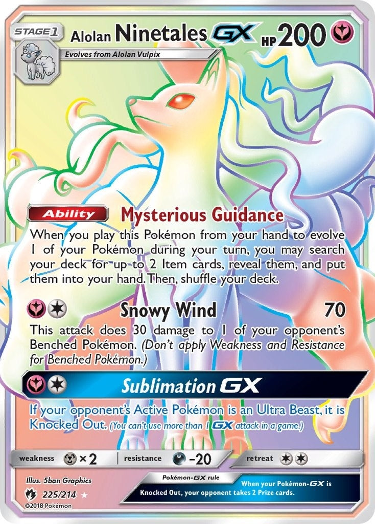 Image for Alolan Ninetales GX (Secret) (225) (SM8)