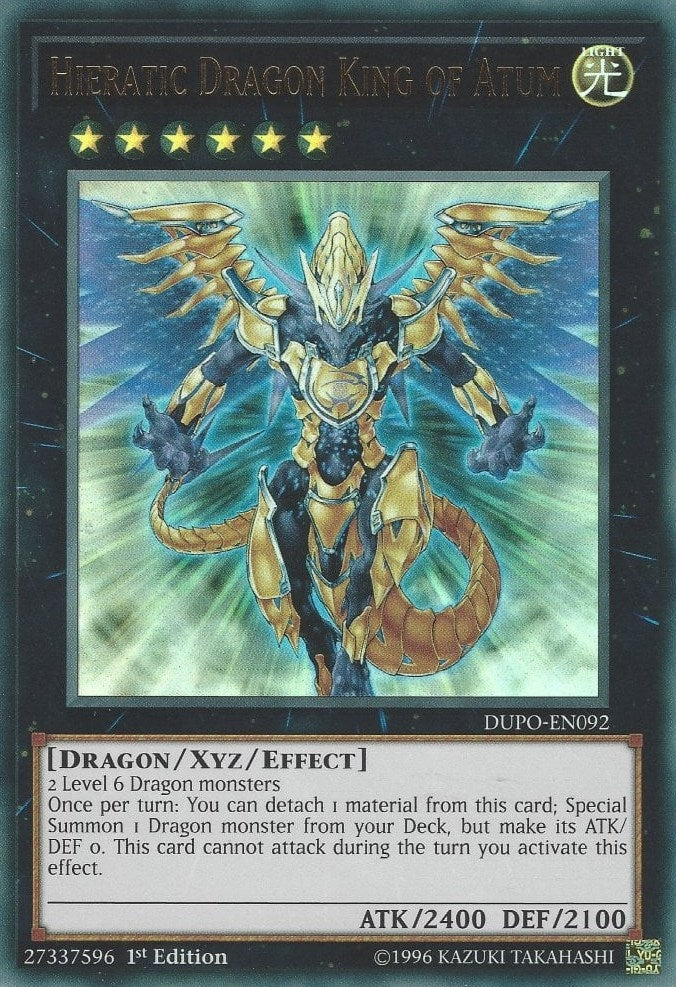 Image for Hieratic Dragon King of Atum (92) (DUPO)