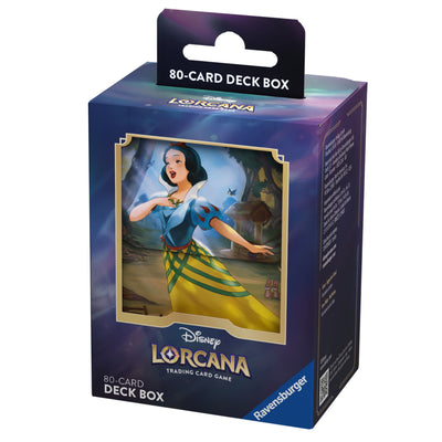 Disney Lorcana TCG Ursula's Return Snow White deck box featuring an illustrated Snow White design, holds 80 cards.