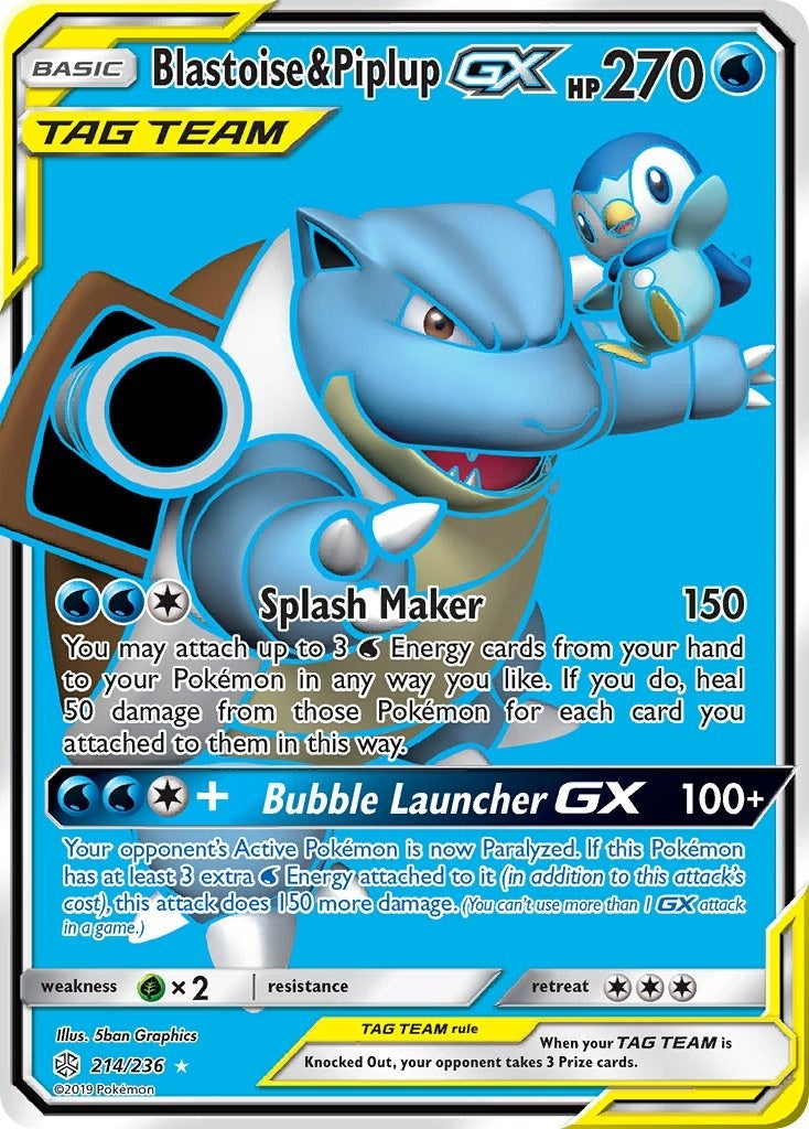 Image for Blastoise & Piplup GX (Full Art) (214) (SM12)