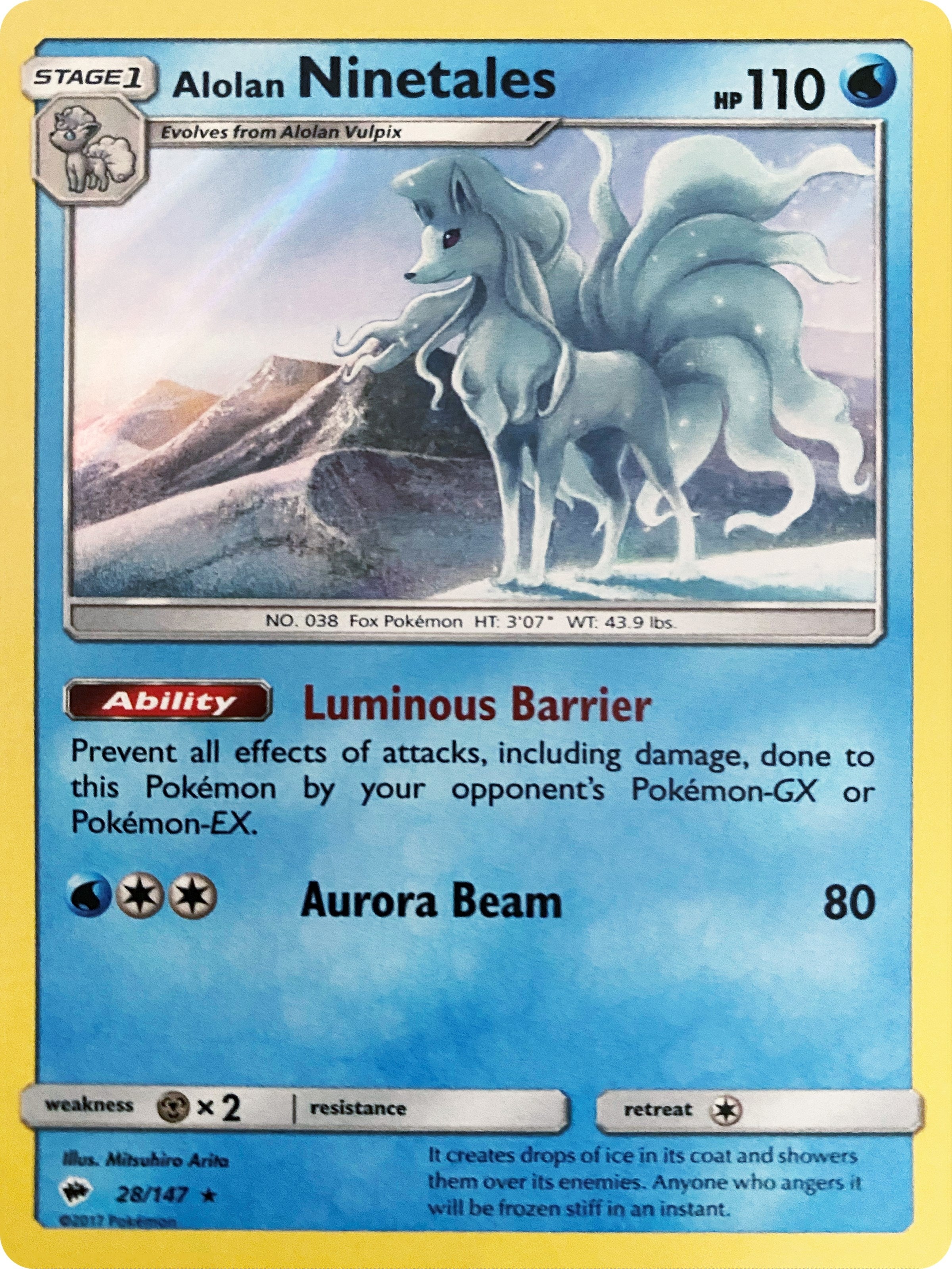 Image for Alolan Ninetales - 28/147 (Water Web Holo) (28) (MCAP)